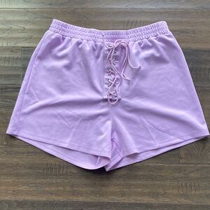 SHEIN Lilac Elastic Waist Shorts Womens Sz XL Lavender